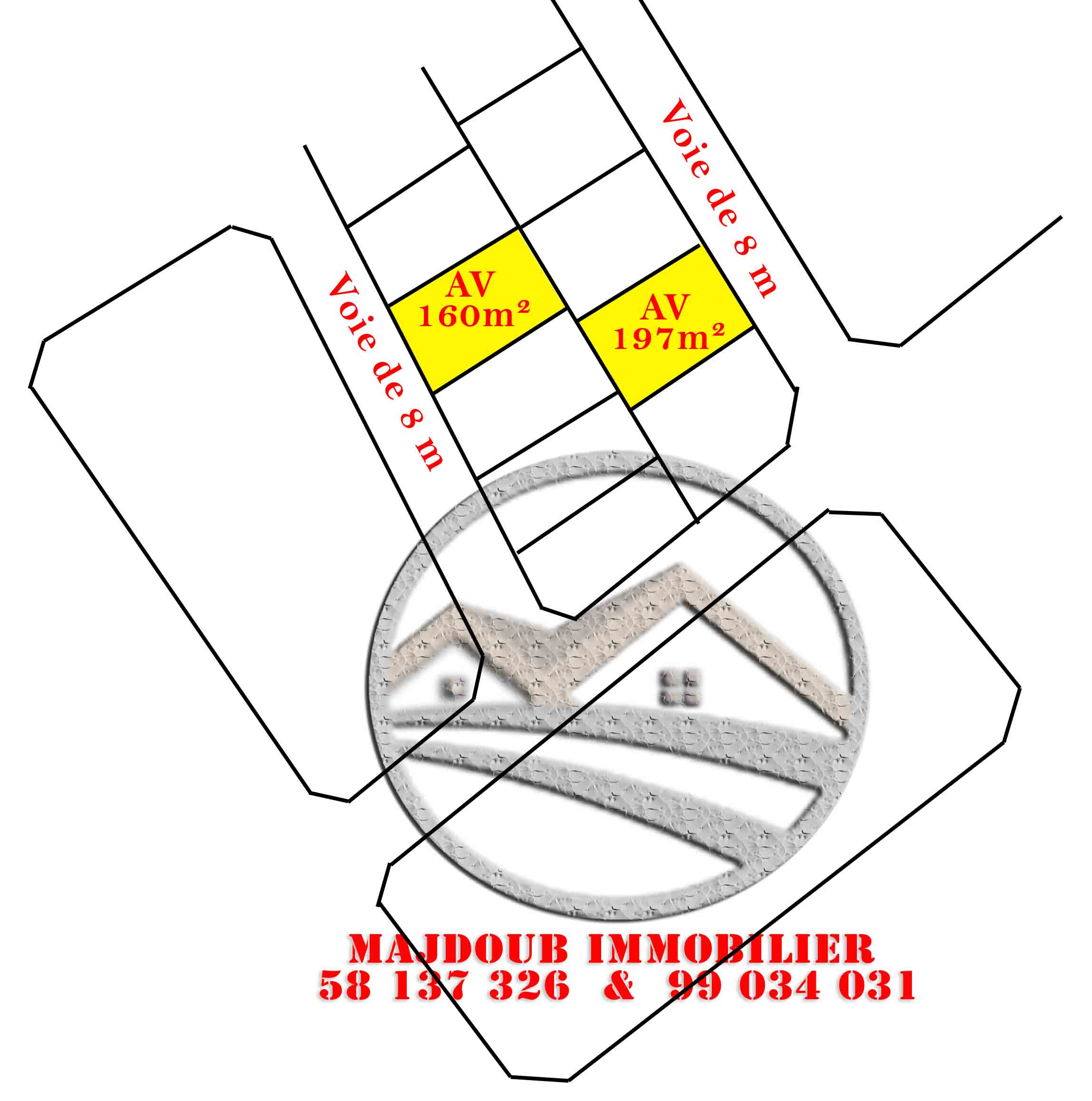 Sousse Riadh Zaouiet Sousse Terrain Terrain nu D47 lot 160m  titr