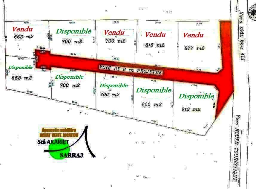 Akouda Chatt Meriem Terrain Terrain agricole Nouveau lotissement 10lots  fokaia