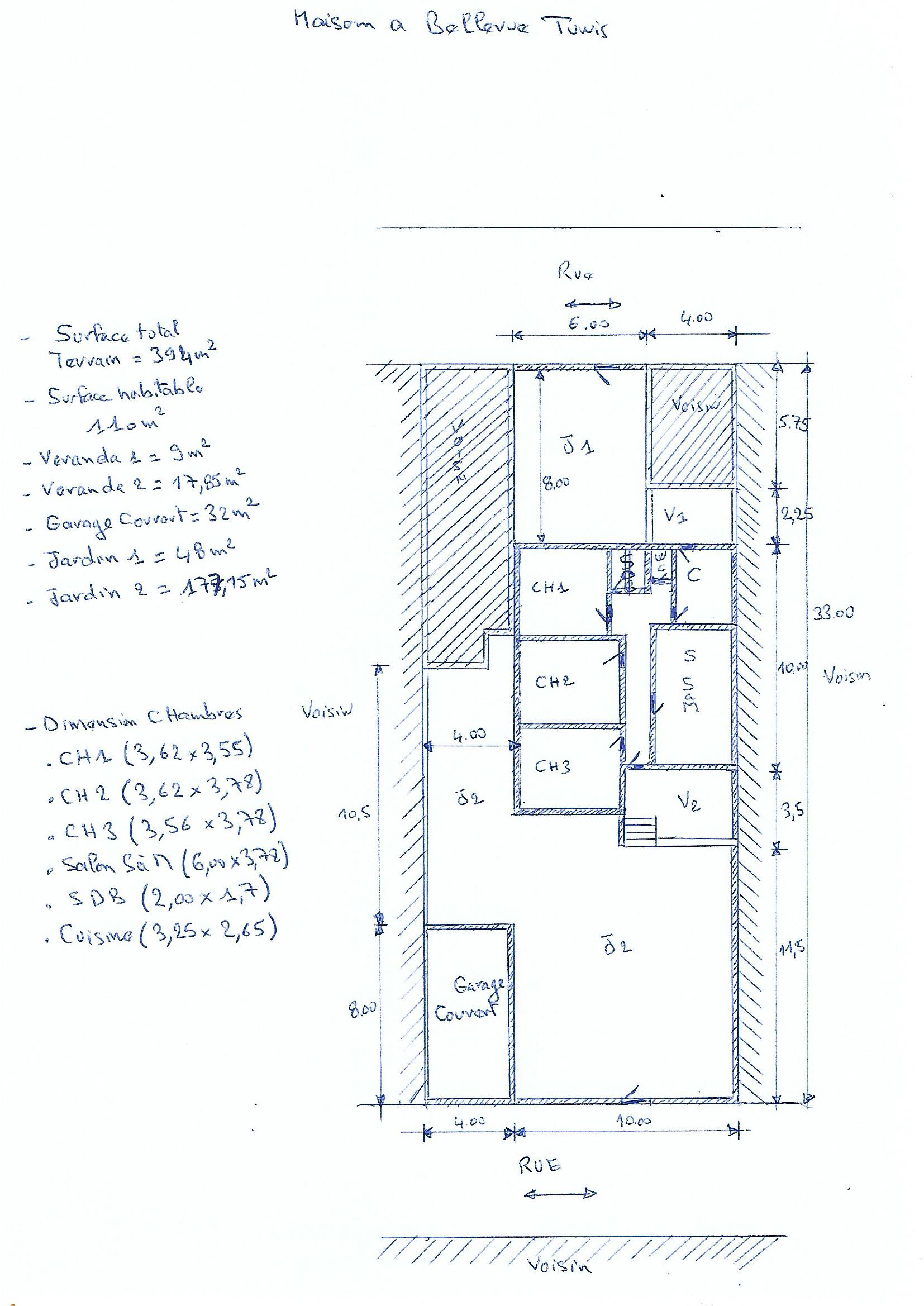 El Ouerdia Bellevue Vente Maisons Maison  bellevue el ouardia