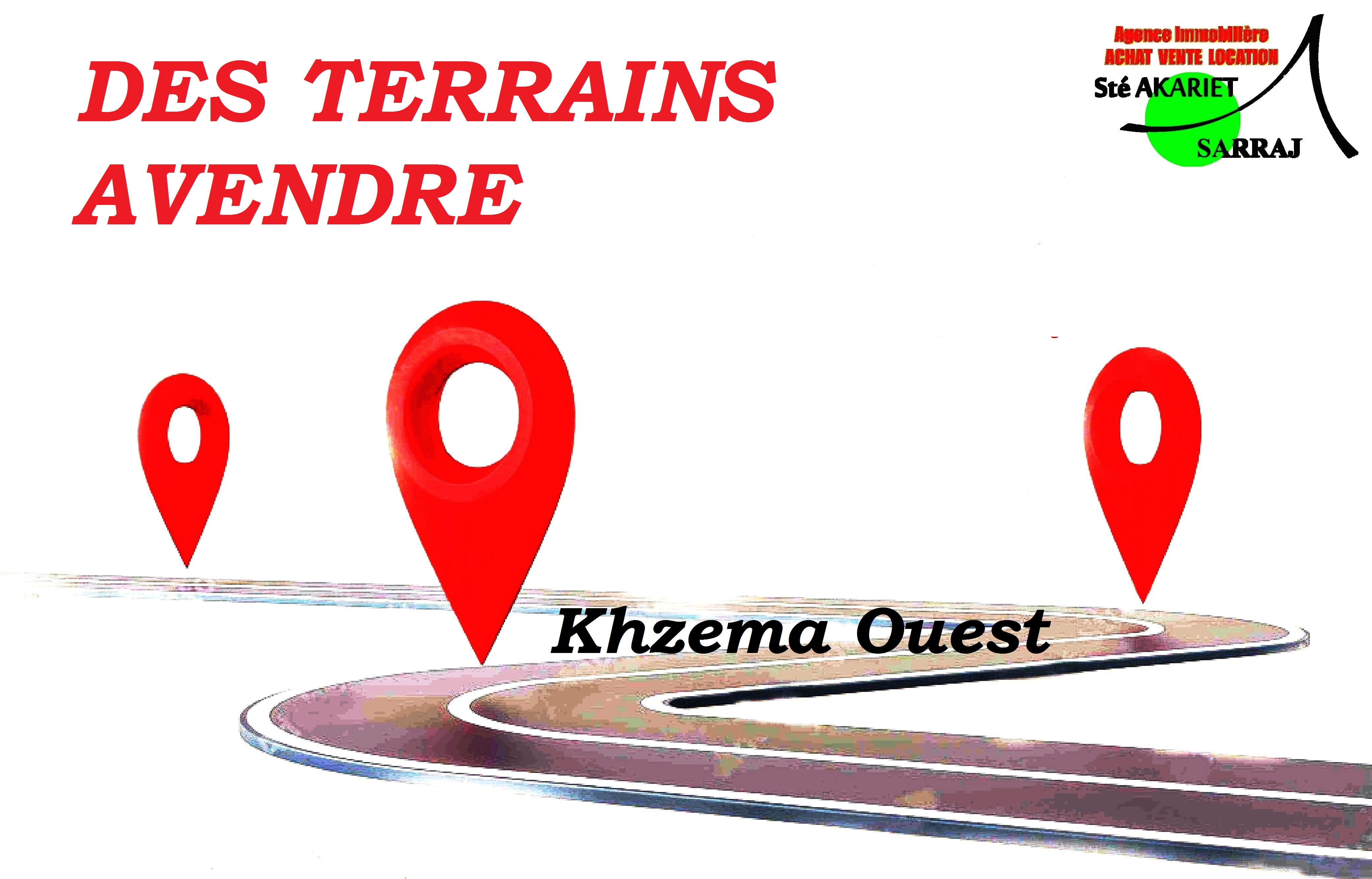 Sousse Jaouhara Khezama Ouest Terrain Terrain nu Terrains 260m et 286m et 305m et 342m khzema ouest