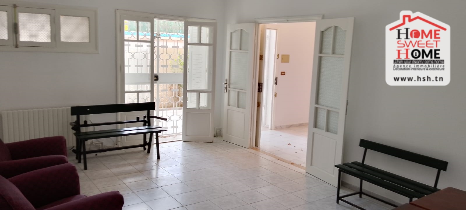 La Marsa Cite Erriadh Location Appart. 4 pices Rdc de villa s3 la rioja  la marsa