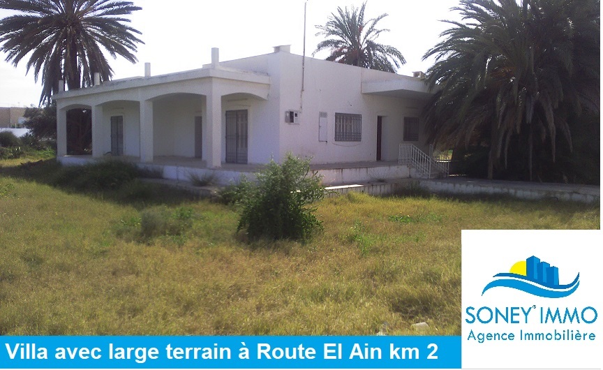 Sfax Sud El Ain Vente Maisons Villa avec large terrain route el ain km 2