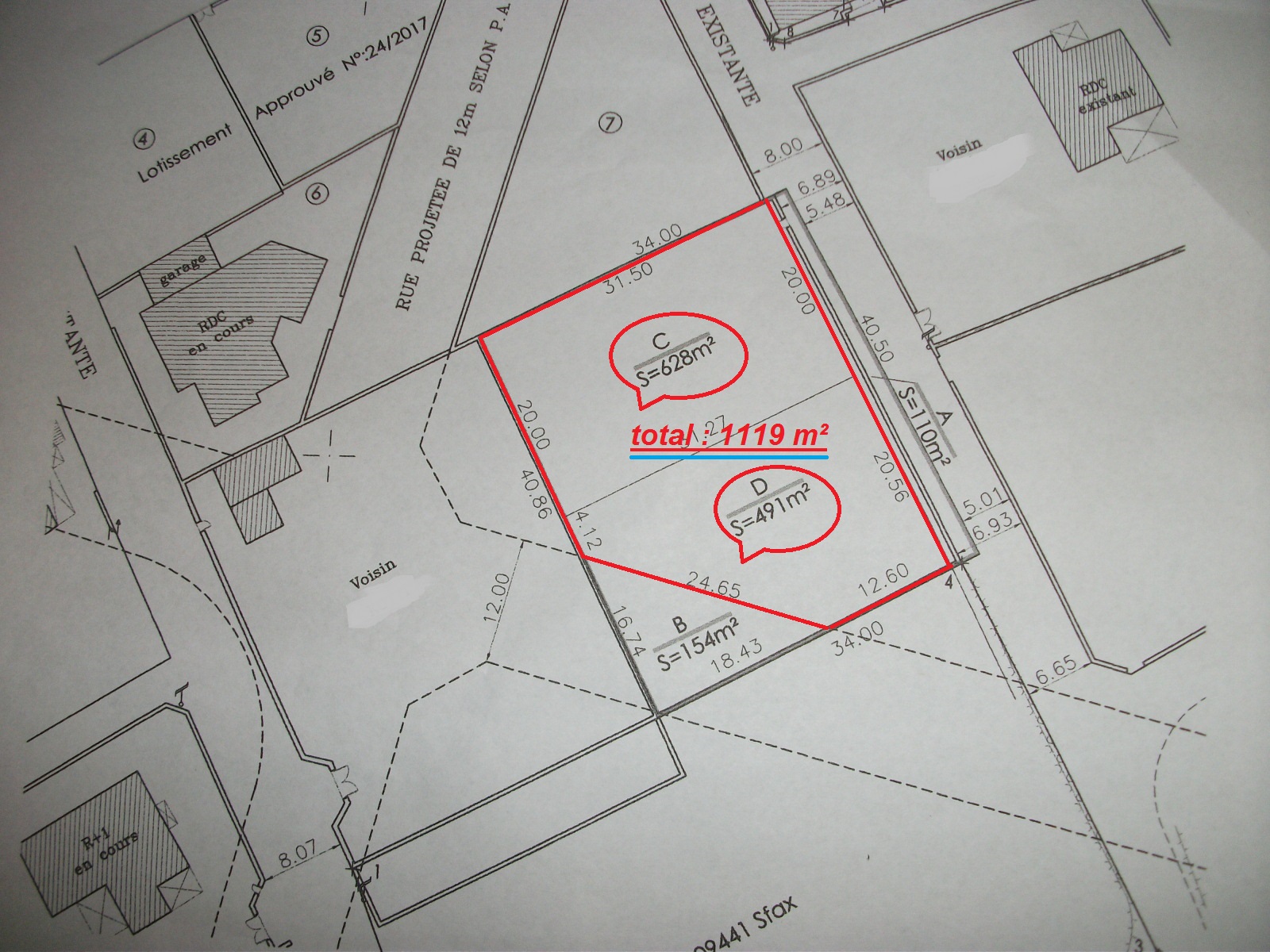 Sfax Ville Sfax Terrain Terrain nu Terrin bon emplacement pour villa rte bouzayen