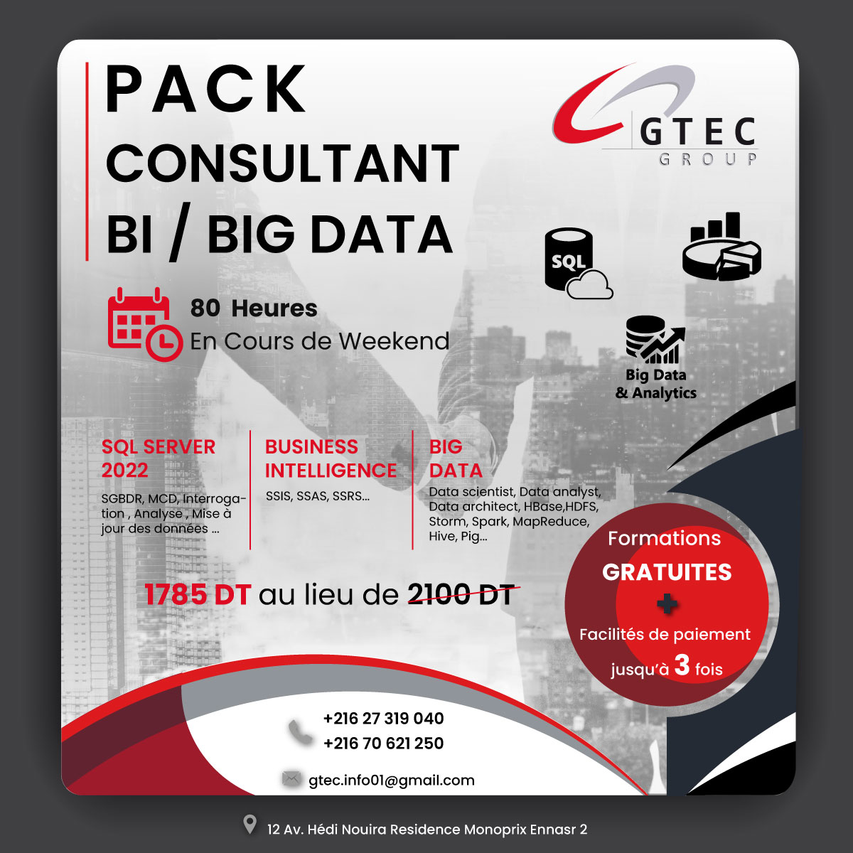 Ariana Ville Ariana En groupe Autre Devenir consultant business intelligence big data