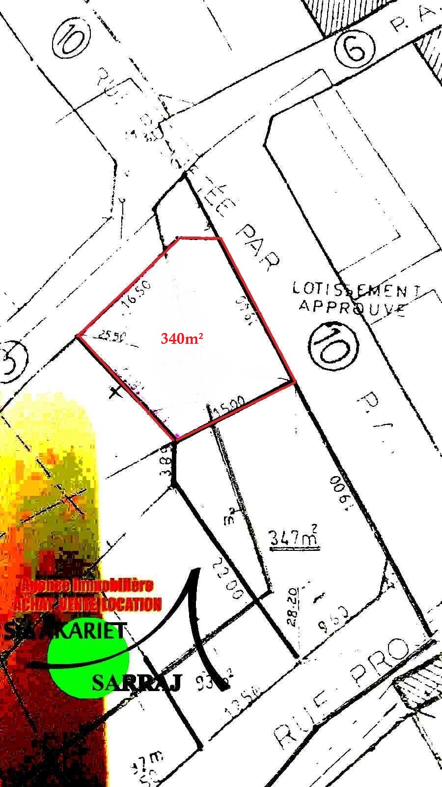 Hammam Sousse Hammam Sousse Gharbi Terrain Terrain nu Terrain approuv 340m deux faades  hammem sousse