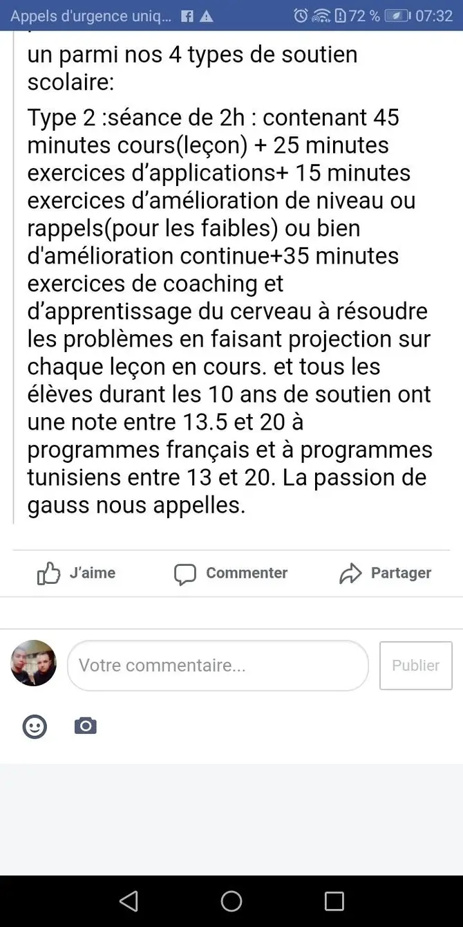 El Menzah El Manar 1 A domicile Autre Soutien maths mission le numro 1 mondial