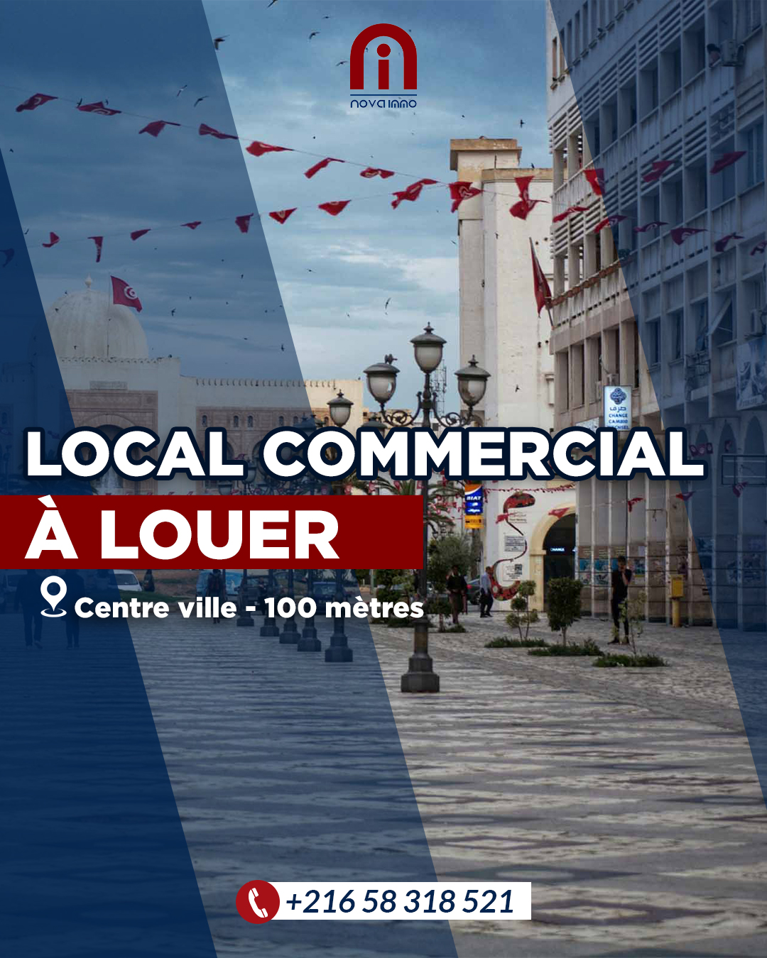 Sfax Ville Sfax Bureaux & Commerces Surfaces Local commercial  100 mtres beb bhar