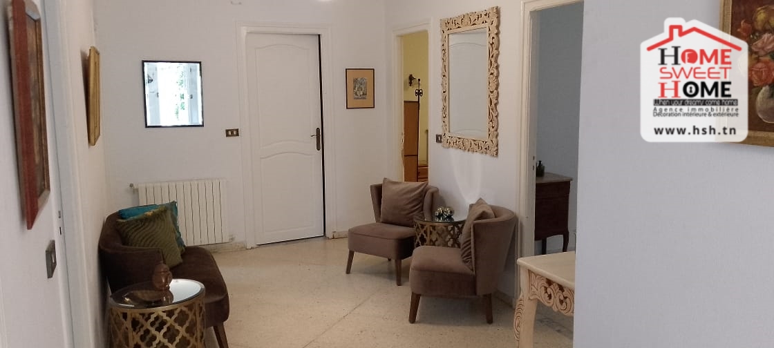 La Marsa Marsa Erriadh Location Appart. 4 pices Rdc de villa iris meubl  la marsa